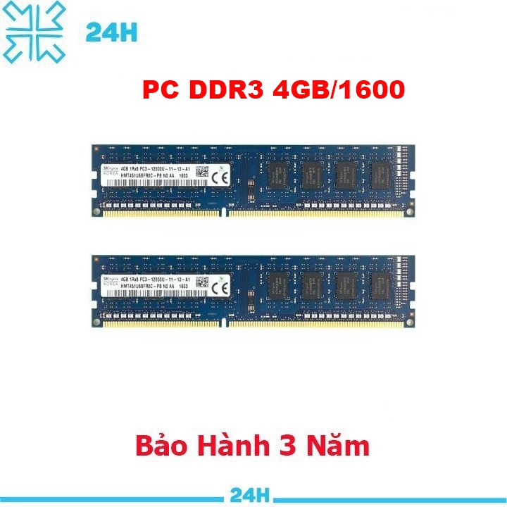 Ram PC Samsung-Hynix DDr3 4gb/1600- Chính Hãng-Bh 3 năm đổi mới-Ram 4gb, Ram máy bàn