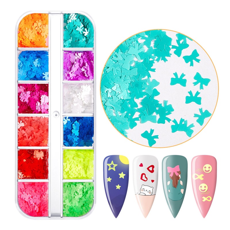 Hộp Kim Tuyến Lấp Lánh Trang Trí Móng Tay Ngày Lễ Tình Nhân