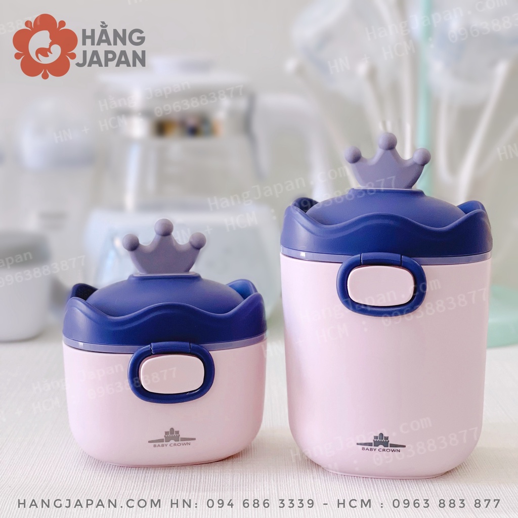 Hộp trữ sữa, đựng sữa cho bé hình vương miện 230g/430g có kèm thìa đong tiện lợi