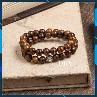 Thời trang phong thủy vòng tay trầm hương đính charm dra105