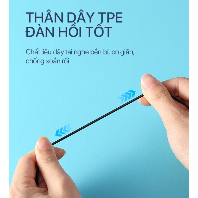 Tai nghe nhét tai ROBOT RE20 nghe nhạc đàm thoại - Cổng kết nối 3.5mm - Hàng chính hãng