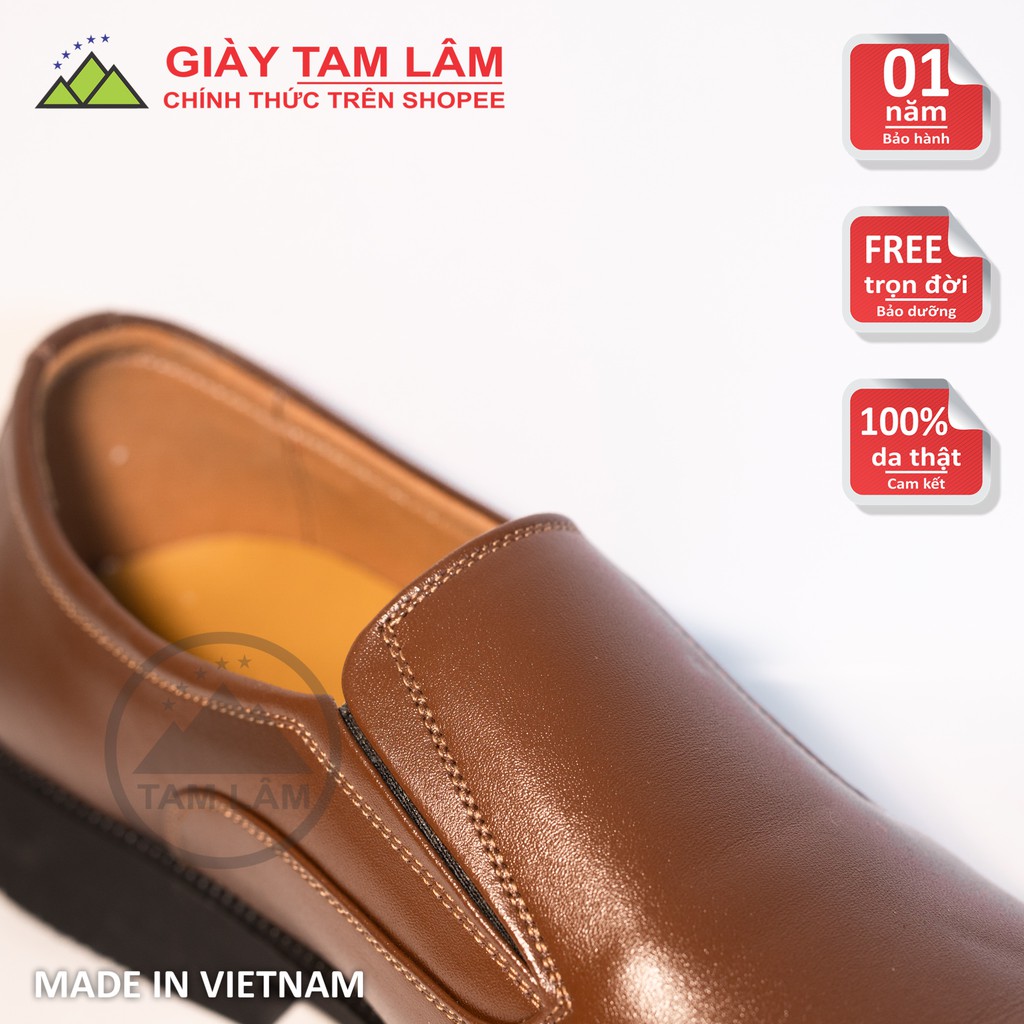 Giày lười công sở dáng thanh niên màu nâu NT05