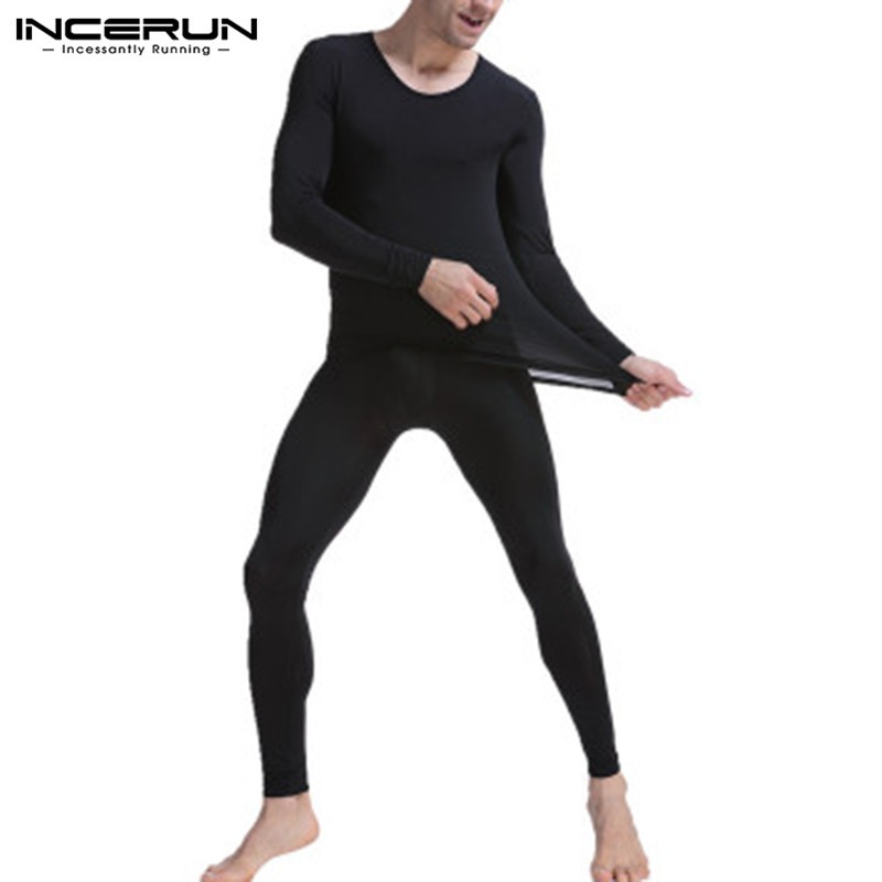 Bộ Đồ Ngủ Incerun Xuyên Thấu Dài Tay Thiết Kế Quyến Rũ Mát Mẻ Cho Nam