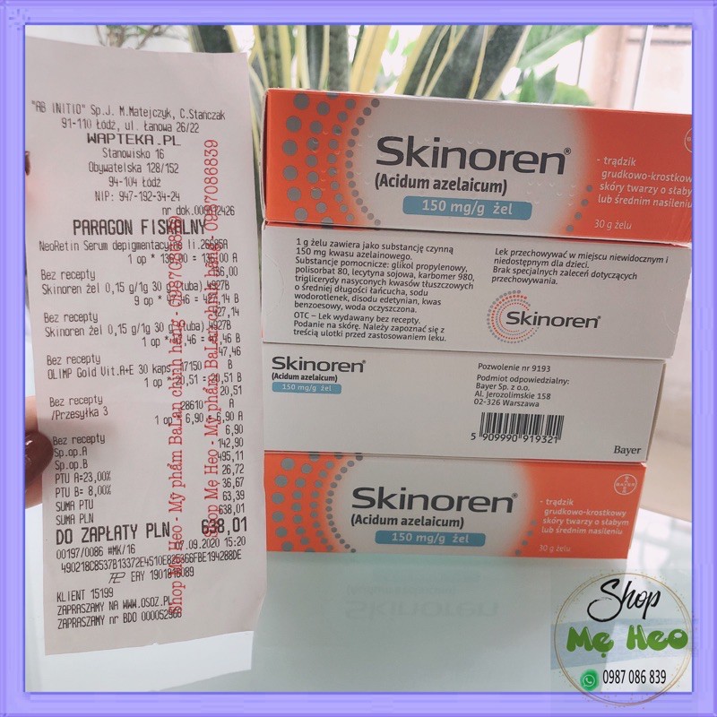 [SẴN HÀNG 30g] Gel Skinoren 150mg/g