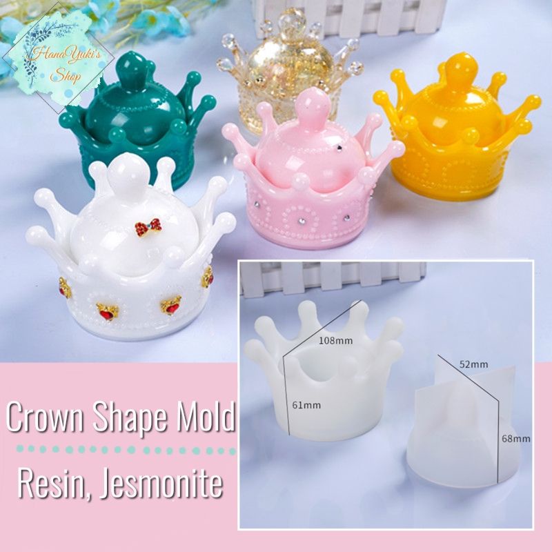 [ Resin, Jesmonite] Khuôn hộp đựng hình vương miện - Crown Shape Mold - sử dụng trong thủ công sáng tạo, handmade