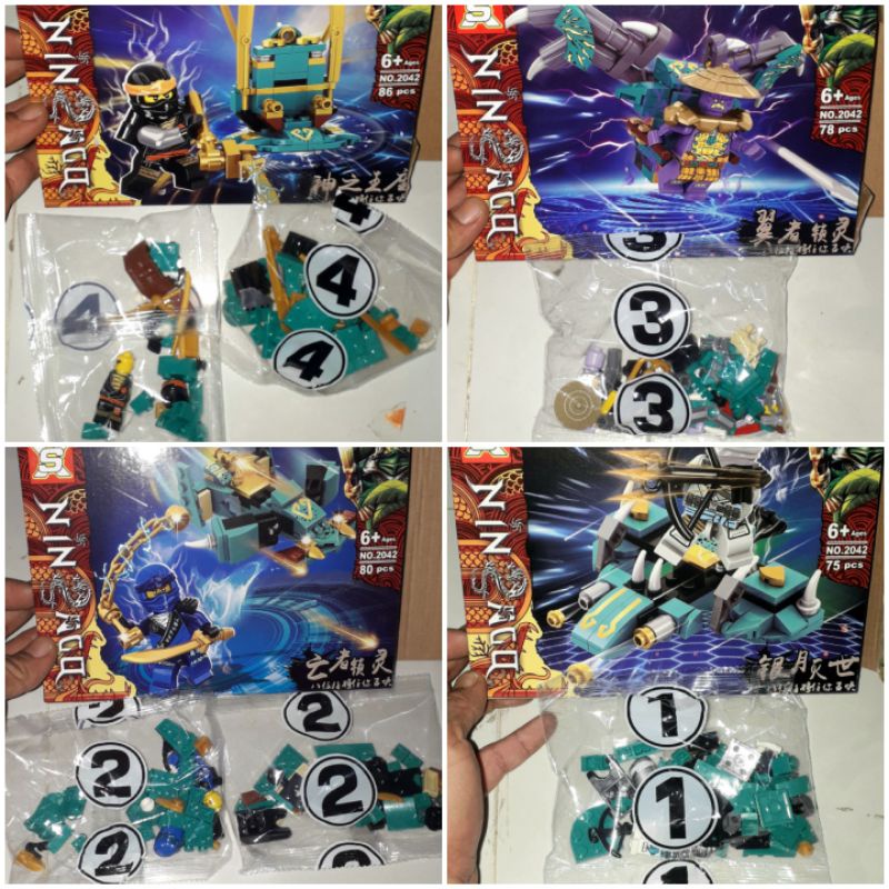 Lắp ráp 1 hộp Ninjago Rồng 2042 có nhiều chi tiết