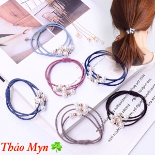 Dây Buộc Tóc Đính Hạt Nhiều Màu