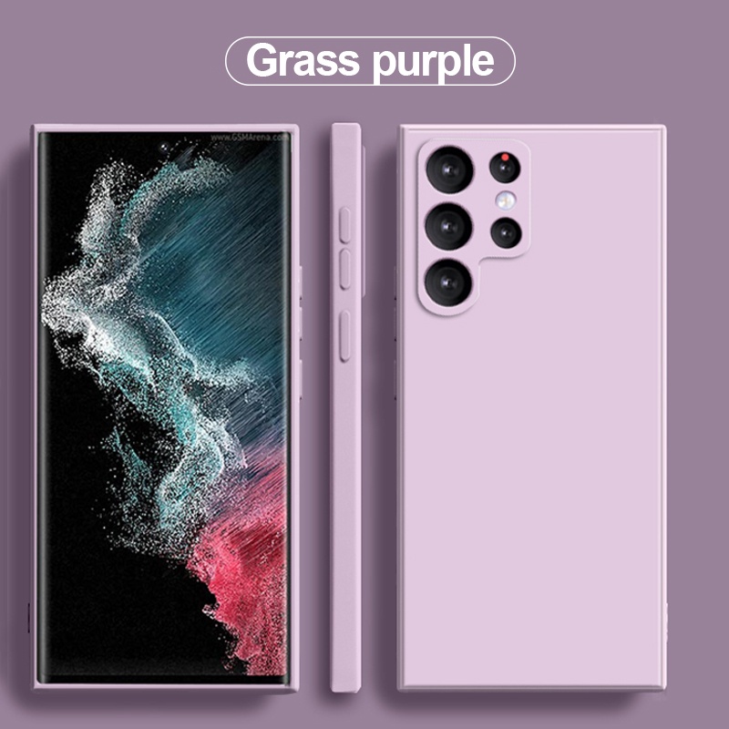 Ốp Điện Thoại Silicon Dẻo Mềm Dáng Vuông Sang Trọng Cho Samsung S22 Plus Note 20 Ultra 10 Pro 9 8