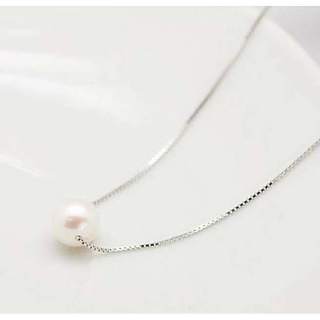 [ xả kho ] Vòng cổ ( dây chuyền ) bạc 925 hạt ngọc kiêu sa DT001