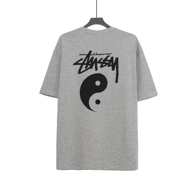 STUSSY Áo thun tay ngắn cổ tròn dáng rộng ST8 #