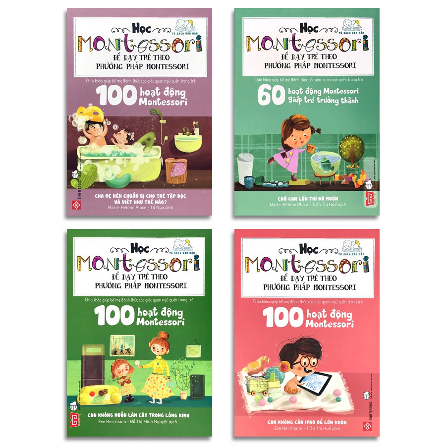 Sách - Học Montessori Để Dạy Trẻ Theo Phương Pháp Montessori (Combo 4 quyển, lẻ tùy chọn)