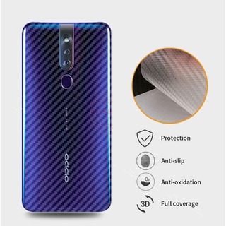 Miếng dán vân cacbon mặt lưng+ốp dẻo silicon cho OPPO F11 Pro
