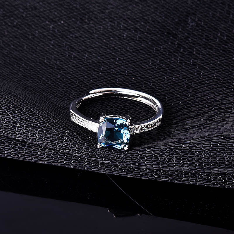 Nhẫn Mạ Bạc Đính Đá Màu Thời Trang Cho Nữ