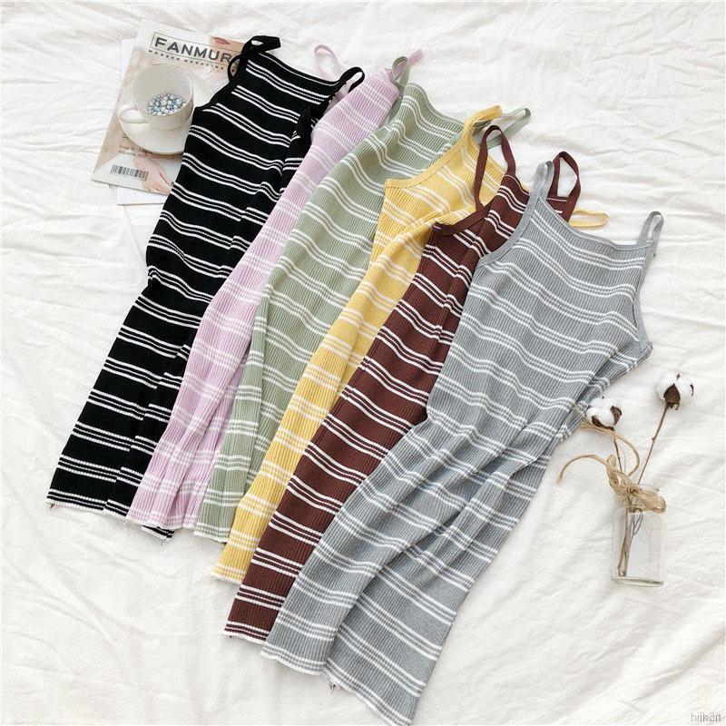 Đầm ôm sát tôn dáng quyến rũ hoạ tiết kẻ sọc thời trang cho nữ