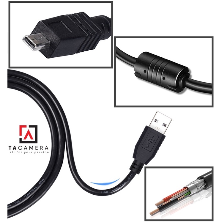 Dây Cáp USB 2.0 To Mini-B 8-Pin - Chụp Ảnh Flatlay Bằng Liveview - Dài 10m