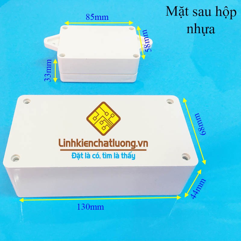 Combo - Hộp nhựa 130x68x44mm và hộp nhựa 85x58x33mm có tai