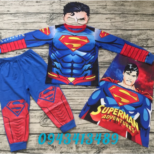 Quần áo Siêu nhân Superman in 3D cơ bắp