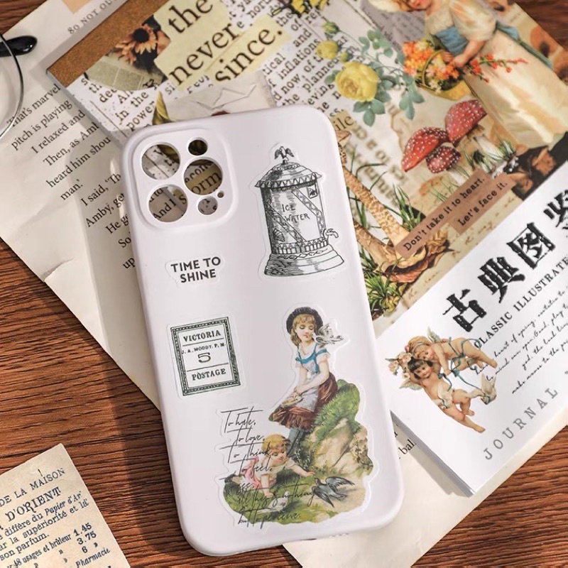 Sổ Sticker 20 Tờ Cắt Sẵn Chủ Đề Vintage Cổ Điển Trang Trí Sổ Bullet Journal Nhật Ký Mẫu 2022