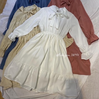 Váy Tiểu Thư Cổ Nơ Chun Eo 💋 (ảnh shop chụp)