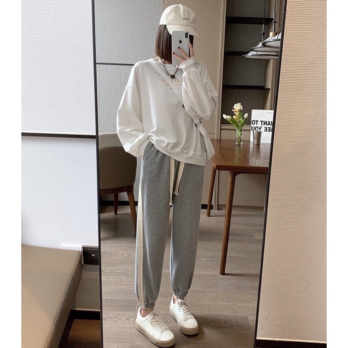 Quần jogger viền ren chất mềm đẹp- Quần jogger chất nỉ mềm siêu ấm