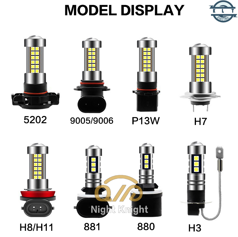 【KLT】2Pcs  Đèn Led Sương Mù 54 Bóng 3030smd H1 H3 H4 H7 H11 H8 Cho Xe Hơi 9005 9006 880 881 Dc12V