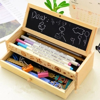 Hộp bút gỗ Hàn Quốc kiểu vintage