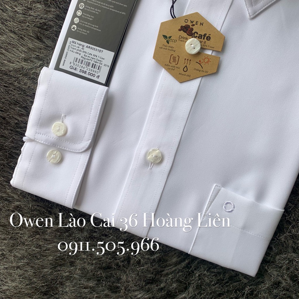 OWEN - Áo sơ mi trắng dài tay Owen chất Cafe (REGULAR/SLIMFIT) - Áo sơ mi trắng dài tay | BigBuy360 - bigbuy360.vn