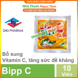 Kẹo ngậm Bipp C - Bipp Cam Dược Hậu Giang - Bổ sung vitamin C cho cơ thể, giúp tăng cường sức đề kháng, bảo vệ thành mạc