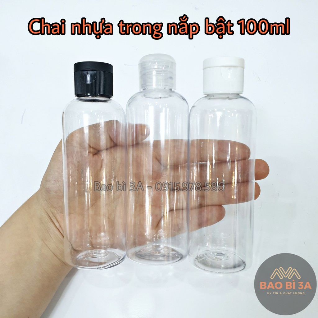 Chai chiết mỹ phẩm nhựa trong nắp bật 100ml