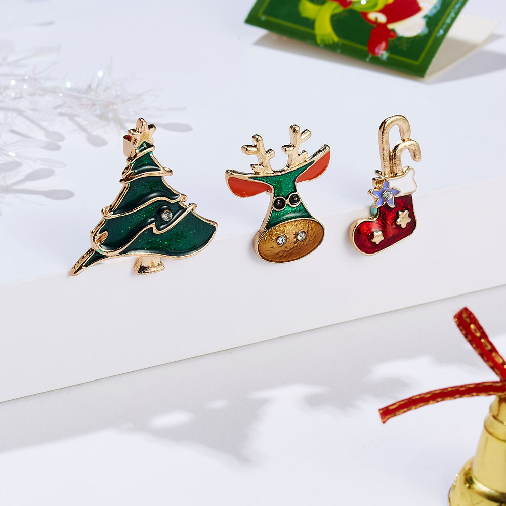 Set 3 ghim cài áo kiểu dáng giáng sinh dễ thương