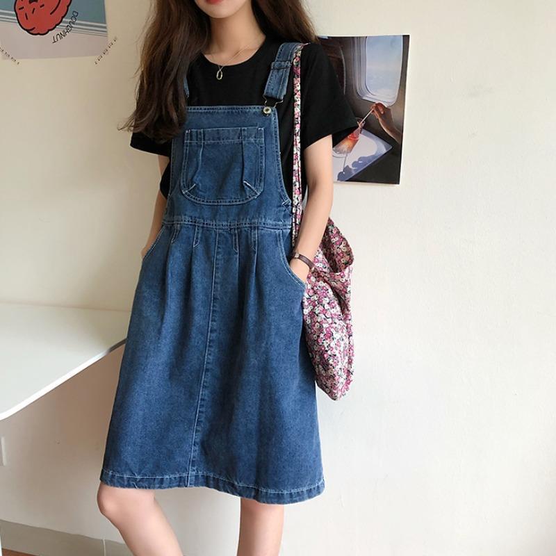 Đầm Yếm Denim Phong Cách Hàn Quốc Dành Cho Nữ