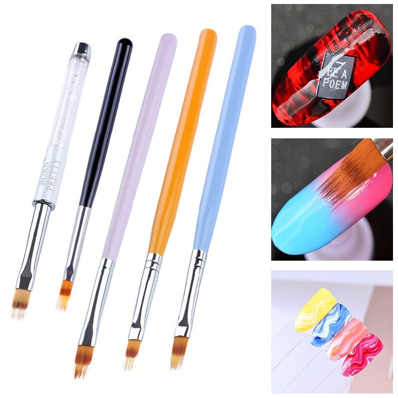 [Hàng mới về] Cọ vẽ trang trí móng màu gradient cán gỗ tiện lợi