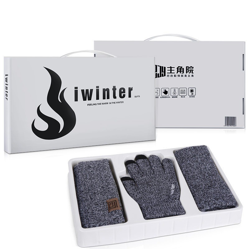 Set 3 món khăn len, mũ len, găng tay len cảm ứng nam, nữ IWINTER chất len cao cấp, mềm mịn