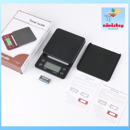 Cân Cà Phê Kỹ Thuật Số LCD 5Kg/0.1G Vastar Với Đồng Hồ Bấm Giờ Cân Nhà Bếp Điện Tử Di Động Cân Cà Phê Nhỏ Giọt