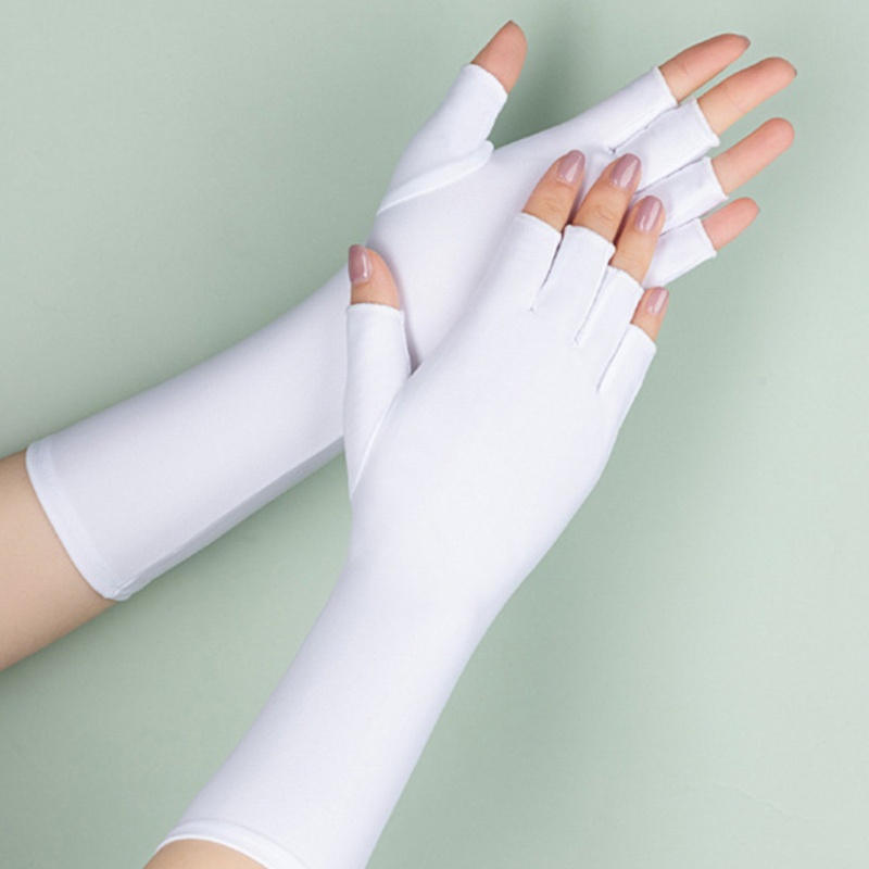 Găng Tay Dệt Kim Hở Ngón Co Giãn Thời Trang Mùa Đông Cho Nữ