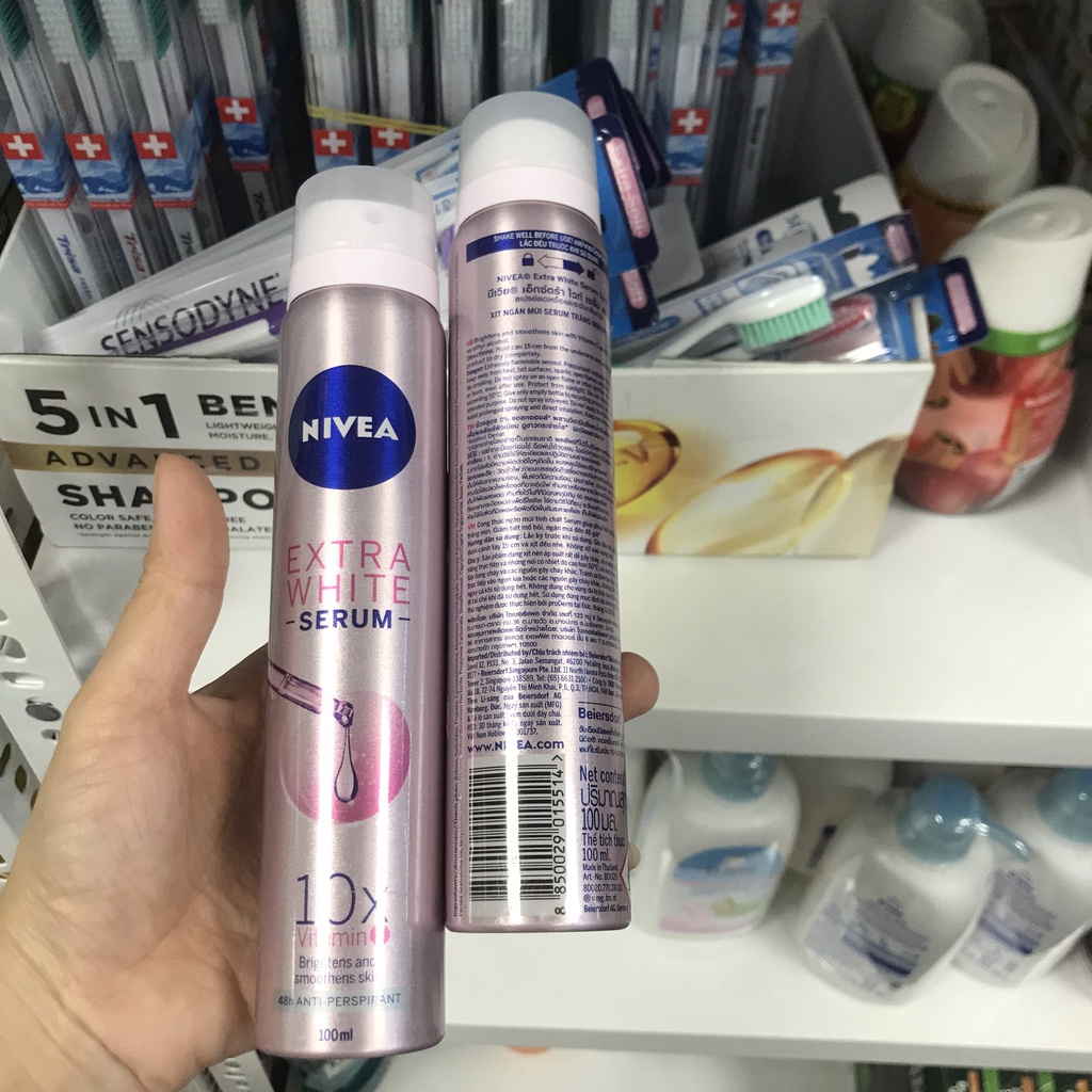 Xịt khử mùi nữ NIVEA Extra White Serum Anti-Perspirant  Sịt khử mùi nữ 100ml