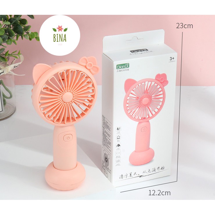 Quạt mini cầm tay 5 Cánh chính hãng DianDi Hình thú dễ thương pin sạc - BinaShop