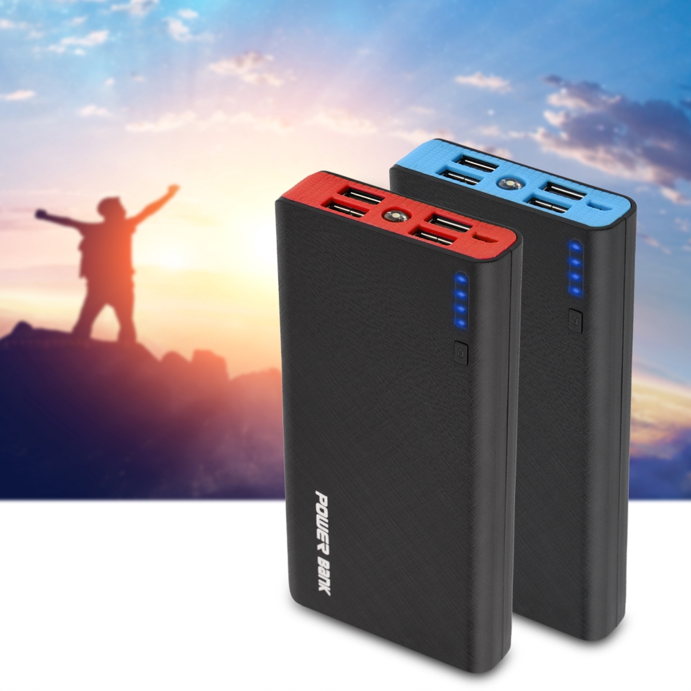 Bộ vỏ pin sạc dự phòng tốc độ nhanh 4 cổng USB 20000mah DIY