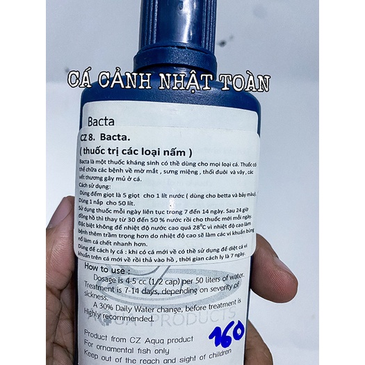 BACTA CZ8 TRỊ NẤM CHO TẤT CẢ LOẠI CÁ THÁI LAN 100ML