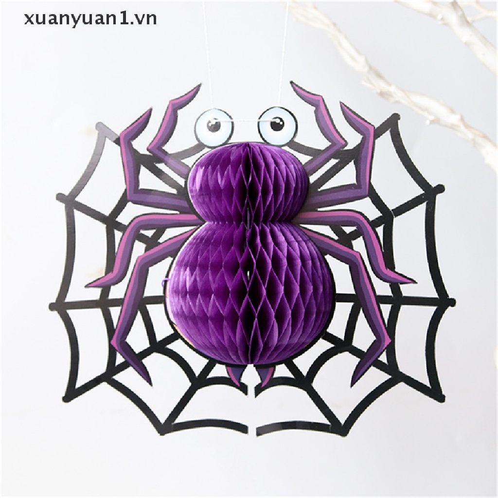 Lồng Đèn Giấy Họa Tiết Tổ Ong / Nhện / Dơi Trang Trí Tiệc Halloween