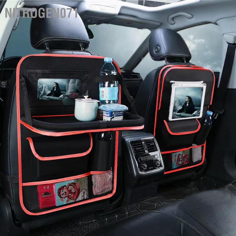 Nitrogen071 Car Seat Back Storage Bag Hanging Oxford Fabric Large Space with Touch Screen Transparent Film