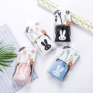 Tai nghe thỏ kèm túi cà rốt L-19 cute dễ thương