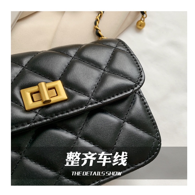 Túi đeo chéo JASMIN NOIR 22BL05126 họa tiết kẻ sọc phối dây xích thời trang cho nữ