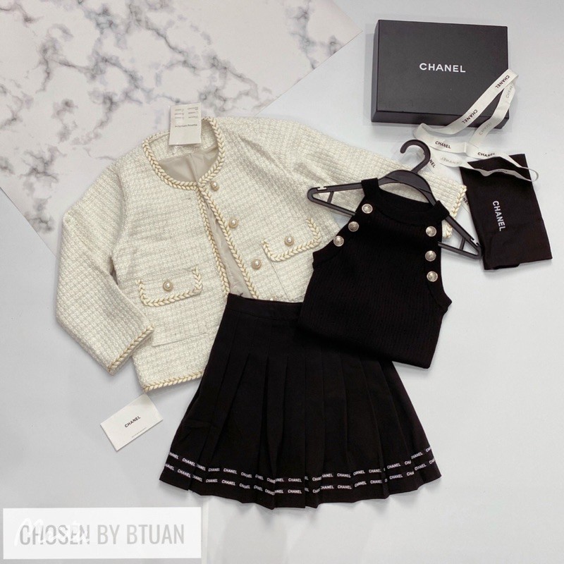 [CÓ SẴN] Áo khoác dạ tweed khuy ngọc mã 6621 (hàng chuẩn SDD) | BigBuy360 - bigbuy360.vn