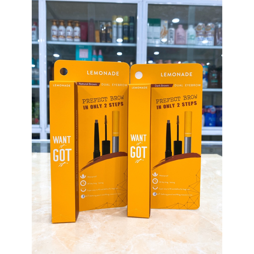 Chì Kẻ Mày 2 Đầu Lemonade Want It Got It Dual Eyebrow Hàn Quốc 2g + 2ml