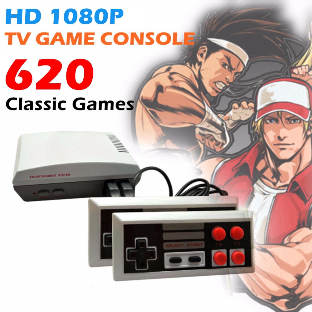 Classic Mini Game Consoles Built-in 620 TV Video Game with Dual Controllers