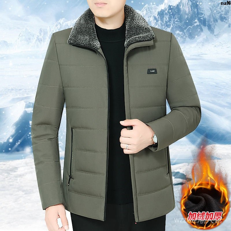 Áo Khoác Phao Đệm Cotton Dày Dặn Thời Trang Mùa Đông Cho Nam Trung Niên