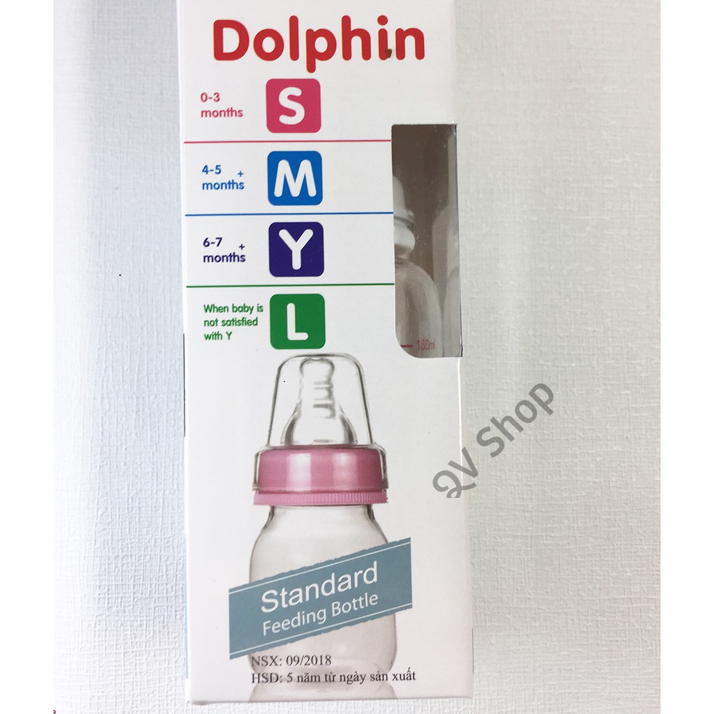[FreeShip] Bình Sữa Streamline Cổ Rộng 160ml Dolphin - An Toàn Không BPA