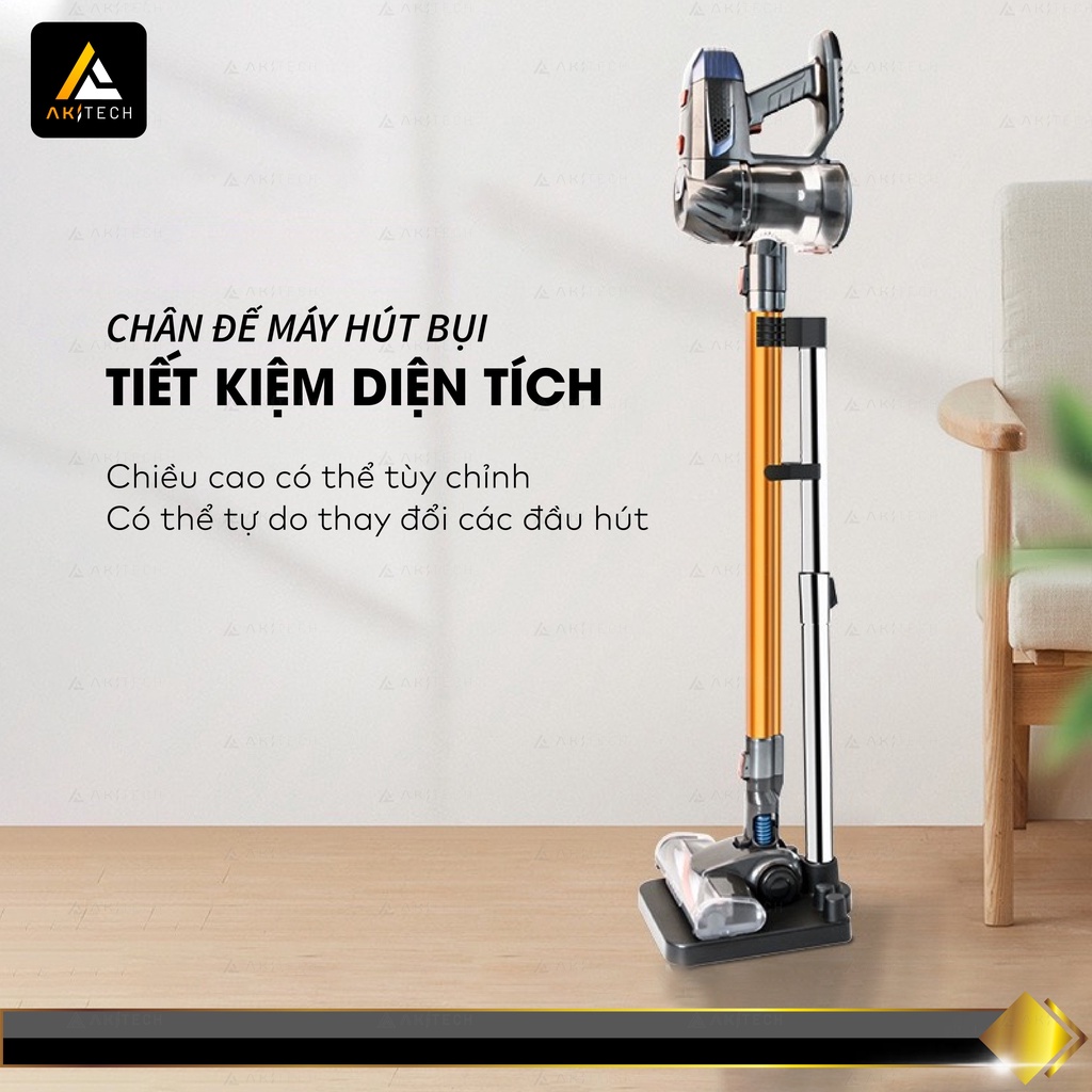 Máy hút bụi cầm tay không dây AKI SUPERSONIC hút giường đệm sofa ô tô, Robot hút bụi lau nhà lực hút 10000PA