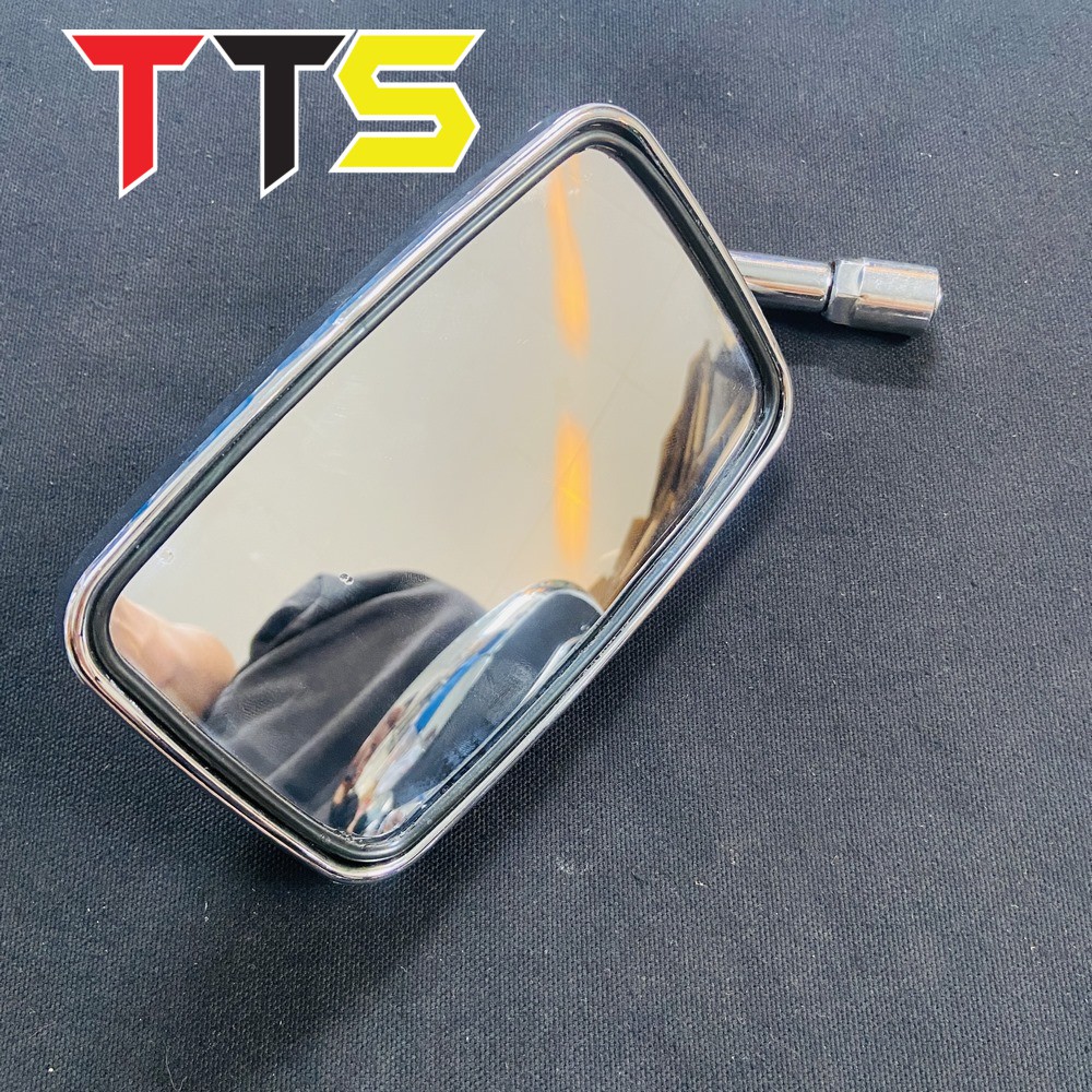GƯƠNG CHIẾU HẬU HÌNH CHỮ NHẬT SIZE TO FULL INOX PHONG CÁCH CỔ ĐIỂN ( 1 CÂY BÊN TRÁI )